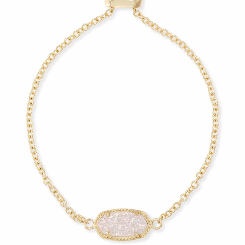 Elaina Gold Adjustable Chain Bracelet Drusy